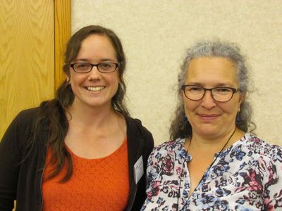 Andrea Heading with Presenter Julie Oakes of the University of Maryland, Baltimore County at the 2016 Summer Institutes